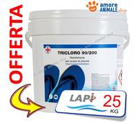 Lapi CLORO 90% in PASTIGLIE 200GR TRICLORO LENTO per PULIZIA ACQUA PISCINA 25 KG