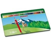 Lapices de Colores Alpino - Estuche de Lápices de Madera con 36 unidades - Lapices Profesionales para Adultos - Estuche Metálico, Forma Hexagonal, Mina Resistente 3mm, Eco Friendly, Ergonomico