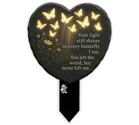 Lapide A Forma Di Cuore - Commemorativa A Forma Di Farfalla, Ornamento Decorativo Per Cimitero 2D Vuoto | Installazione Della Memoria Del Giardino, Supporto Per Tributo All'aperto Per Uso