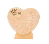 Lapide Animale a Forma di Cuore, Monumento in Resina per Animali Domestici, Pietra Tombale da Esterno Grigia - Ricordo Duraturo, Resistente alle Intemperie, Decorazione Giardino (Giallo sabbioso)