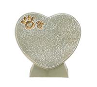 Lapide Animale a Forma di Cuore, Monumento in Resina per Animali Domestici, Pietra Tombale da Esterno Grigia - Ricordo Duraturo, Resistente alle Intemperie, Decorazione Giardino (Moss Verde)