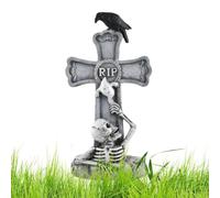 Lapidi Halloween Segnali Lapidei Da Giardino Con Teschio Spaventoso Design | Lapidi RIP Halloween Per Recinzione Garage Abitazione Terreno Porta Portico Casa Infestata Esterno Festa Cimitero C