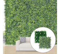 Lapiglo 5 pannelli da parete per piante finte, 25 x 25 cm, piastrelle in plastica per sfondo verde, resistenti alle intemperie, siepe finta, decorazione per casa, balcone, feste