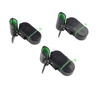 Lapiglo 6 indicatori di morso da pesca con flash LED e allarme 80 dB, sensore clip ABS resistente all'usura, per tutte le condizioni della canna, verde (plastica nera)