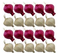 Lapiglo Confezione da 20 verdure artificiali bianche e viola, realistiche, in schiuma, per cucina, tavolo, ciotole, composizioni rustiche, casa, giardino