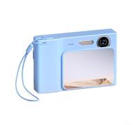 Lapiglo Fotocamera digitale compatta da 48 MP, ad alta risoluzione, 6 x 12 x 3 cm, portatile, tascabile, modalità multiple per principianti, cinque opzioni di colore bianco nero grigio rosa blu (blu)