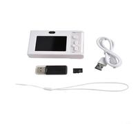Lapiglo Fotocamera digitale compatta da 48 MP, ad alta risoluzione, 6 x 12 x 3 cm, portatile, tascabile, modalità multiple per principianti, cinque opzioni di colore bianco, nero, grigio, rosa, blu