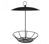 Lapiglo Mangiatoia per uccelli a cilindro in metallo resistente alle intemperie, per uccelli selvatici, colore nero, 15,7 x 24,4 x 6,1 cm (1 pezzo)