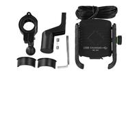 Lapiglo Manubrio per Moto Supporto per Telefono con USB per Caricabatterie, 18W Supporto Wireless Ricarica Veloce, per Auto Clamp 3.5-6.5 "Smartphone