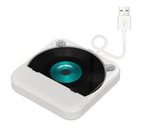 Lapiglo per lettore CD portatile compatto con connettività USB AUX, disco esterno TV e sistema audio, struttura in ABS, bianco