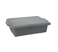 Lapiglo Vassoi per cubetti di ghiaccio in silicone con coperchio, impilabili, a prova di perdite, contenitori quadrati per zuppe, congelamento, cottura e frittura ad aria, stampi a rilascio facile per
