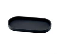 Lapiglo Vassoio da bagno in silicone, infrangibile, per dispenser di sapone e spugna, antiscivolo, organizer per lavello per cucina e bagno, 25, 11, 2 cm, bianco (nero)