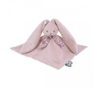 KALOO - Lapinoo - Doudou Coniglio Rosa - Peluche Neonato - Quadrato 30 x 30 cm - Due Materiali Morbidi Viscosa e Velluto a Coste - Cofanetto Regalo - dalla Nascita, K218002
