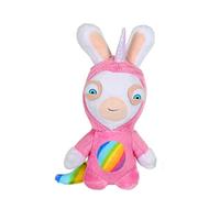 LAPINS CRETINS Peluche Licorne Lapicorne Sonore Rose - 18 cm