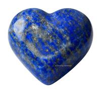 lapislazzuli Pietra di palma con cuore di cristallo - Pietra da massaggio tascabile per il bilanciamento naturale dei chakra del corpo, guarigione Reiki e griglia di cristallo