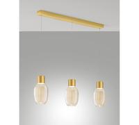 LAPO LAMPADA A SOSPENSIONE COGNAC 3 LUCI LINEARE A LED 3000K - 36W - 3900 lm DIMMERABILE