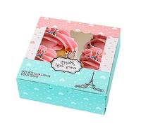 LAPONO 15PZ Scatole per Torta Bomboniere Scatole Trasparenti Pvc Scatole Per Biscotti Natale Scatola Per Torta Alta Scatole Per Torta Bomboniere Porta Torte Cartone （13.5 X 13.5 X 5 Cm TOWER）