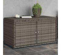 LAPOOH Armadietto Portaoggetti da Giardino Grigio 110x55x60,5 Polyrattan, Armadio Esterno (SPU:365569)