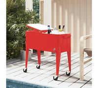 LAPOOH Carrello Porta Ghiaccio su Ruote Rosso 92x43x89 cm,Casa e Giardino,Cucina e Pranzo,Portavivande e portabevande,Refrigeranti(SPU:93743)