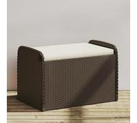 LAPOOH Cassapanca con Cuscino Marrone 80x51x52 cm in Polyrattan,Cassapanca,Cassapanca da Esterno,Cassapanca Contenitore da Esterno/Interno-365732