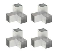 LAPOOH Connettori per Pali a Forma di Y 4 pz Metallo Zincato 91x91 mm,Articoli di ferramenta,Barriere e recinzioni,Pali e Assi per recinzioni-145474