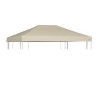 LAPOOH Copertura Superiore per Gazebo 310 g/m² 4x3m Beige Impermeabile per Campeggio (SPU:44784)