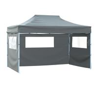 LAPOOH Gazebo Professionale Pieghevole 3 Pareti 3x4m Acciaio Antracite,Protezione UV,Impermeabile,Gazebo da Giardino(SPU:48896)