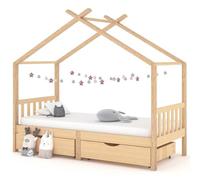 LAPOOH Giroletto Bambini con Cassetti 90x200 cm Legno Massello di Pino,Mobili,Mobili per bebè e bimbi,Lettini e letti per bimbi-322147