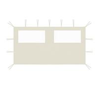 LAPOOH Parete con Finestre per Gazebo 4x2 m Crema,Parete con Finestre per Gazebo,Parete Laterale,Pareti per Gazebo-3070421