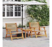 LAPOOH Set da giardino : 3 pezzi in legno massello di acacia, color beige,Set da Giardino,Set da Giardino Esterno,Set di Conversazione per Patio-3214439