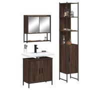 LAPOOH Set di mobili da bagno 3 pezzi Rovere Marrone,Mobili da Bagno Lavandino,Mobile Bagno Lavabo