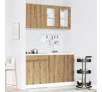 LAPOOH Set di Mobili da Cucina 4 pz Rovere Artigianale Truciolato,Set Armadi da Cucina,Armadi da Cucina Multiuso,Mobiletto Cucina Salvaspazio