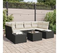 LAPOOH Set di Sofà da Giardino 7 Pezzi con Cuscini Nero Polyrattan,Set di Conversazione per Patio,Set di Mobili da Giardino,Set di Sofà da Giardino-3346957
