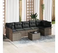 LAPOOH Set di Sofà da Giardino 8 Pezzi con Cuscini Grigio Rattan Sintetico,Set di Conversazione per Patio,Set di Mobili da Giardino,Set di Sofà da Giardino-3345279