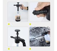 LAPOOH Spruzzatore con Pompa Schiumogena, Spruzzatore Manuale Portatile per Schiuma per Autolavaggio 2 Litri con Ampia Area di Spruzzo e Interruttore a Doppia modalità, Leggero per (in Bianco e Nero)