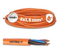 Lapp 0013620 ÖLFLEX 550 P / H07BQ-F 2 x 1,5 mm² cavo di collegamento senza conduttore di protezione, per macchine edili, apparecchi elettrici manuali e tecnologia agricola, 2 x 1,5 mm2, arancione