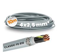 Lapp 0026271 ÖLFLEX CLASSIC FD 810 CY 4 x 2,5 mm² Tubo di controllo in PVC con conduttore di protezione verde e giallo, adatto a catene da traino, cavo di controllo schermato a 4 fili grigio, cavo