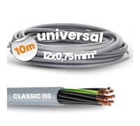 10 m Lapp 1119112 Ölflex Classic 110 - Cavo di controllo in PVC, 12 x 0,75 mm², con conduttore di protezione verde e giallo, 12 G0,75 mm², cavo di controllo a 12 fili, 12 fili