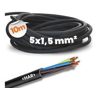 Lapp 10 metri 16001043 H07RN-F Cavo flessibile in gomma 5x1,5 mm² con conduttore di protezione I Cavo resistente ai raggi UV per uso esterno I resistente agli oli I ignifugo