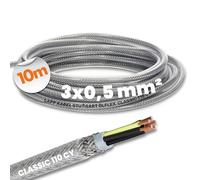 Lapp 1135003 Cavo di controllo schermato Ölflex Classic 110 CY, 3 x 0,5 mm², con conduttore di protezione verde e giallo, cavo schermato a 3 fili, cavo di controllo a 3 fili con schermatura,