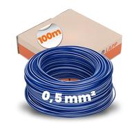 Lapp 4510921 - Cavo singolo in PVC, H05V-K, 0,5 mm2, 100 m, bicolore, colore: Blu scuro/Bianco