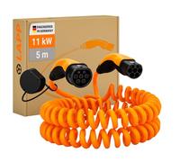 Lapp Cavo di Ricarica a Spirale per Veicoli Elettrici Mobility Tipo 2-11 kW, 20 A, Trifase, Resistente alla Polvere e all'Acqua IP55, Compatibile con Auto Elettriche e Ibride Europee, 5 m, Nero