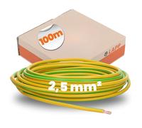 H07VK 2,5GG-100 - Cavo di comando H07V-K, 2,5 mm², 100 m, verde/giallo