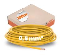 Lapp H05V-K 4510111 Cavo Unipolare 1 x 0,50 mm², 100 m, Giallo | Filo per cablaggio interno e impianti di segnalazione, marcatura HAR per l'Europa, matassa flessibile da 100 metri