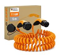 LAPP 61799 - Cavo tipo 2, spirale, 11 kW, 20 A, 3 fasi, 5 m, arancione