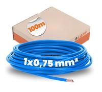 H05VK 0,75BL-100 - Filo intrecciato interruttore H05V-K, 0,75 mm², 100 m, blu