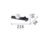 L'applique a LED IDEAL LUX Binomio, bianca, larghezza 22 cm, metallo, a 2 luci IDEAL LUX