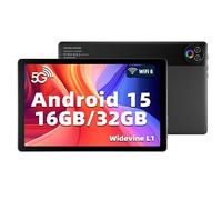 Laptok Tablet 10.1 pollici Android 15, 16GB RAM, 1332 * 800 HD丨5G WiFi丨BT5.4, Tab PC con Doppia Fotocamera, Android Tablet con Doppio Altoparlante, Batteria 5000mAh, GMS Widevine L1 (Nero)