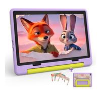 Laptok Tablet Bambini 10 Pollice Android Tablet Bambini Educativo con Controllo Parentale, 8GB+64GB Ext 1To, Octa-Core, Widevine L1, WiFi 6, BT5.0, 5000mAh, Custodia Antiurto (Porpora)