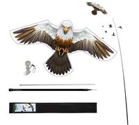 Laptony Bird Control Telescopic Bird Scarer Kite with 4m Extendable Pole Bird Repeller Kite for Garden Backyard Lawn Farm and Field (bianco)